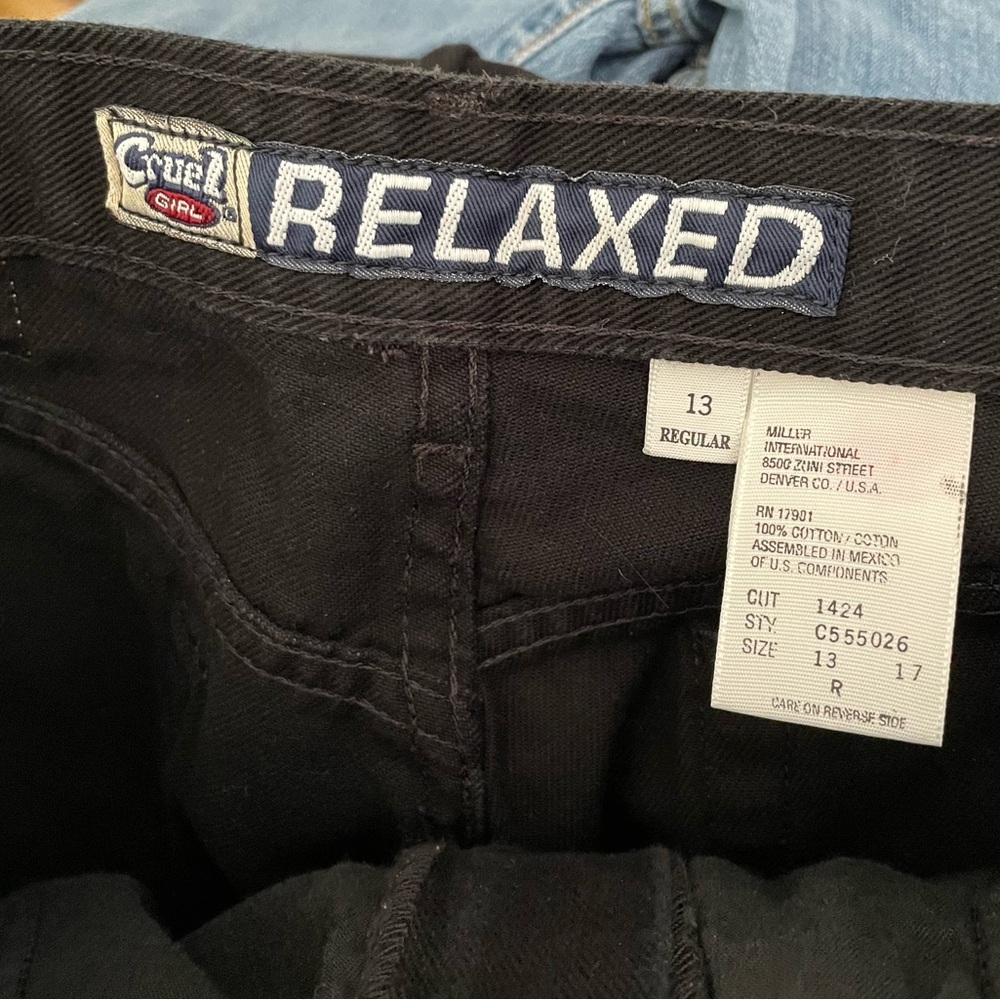 Cruel Girl | 90s Y2k Black Curvy High-Rise Straight Leg Jeans - Picture 6 of 7
